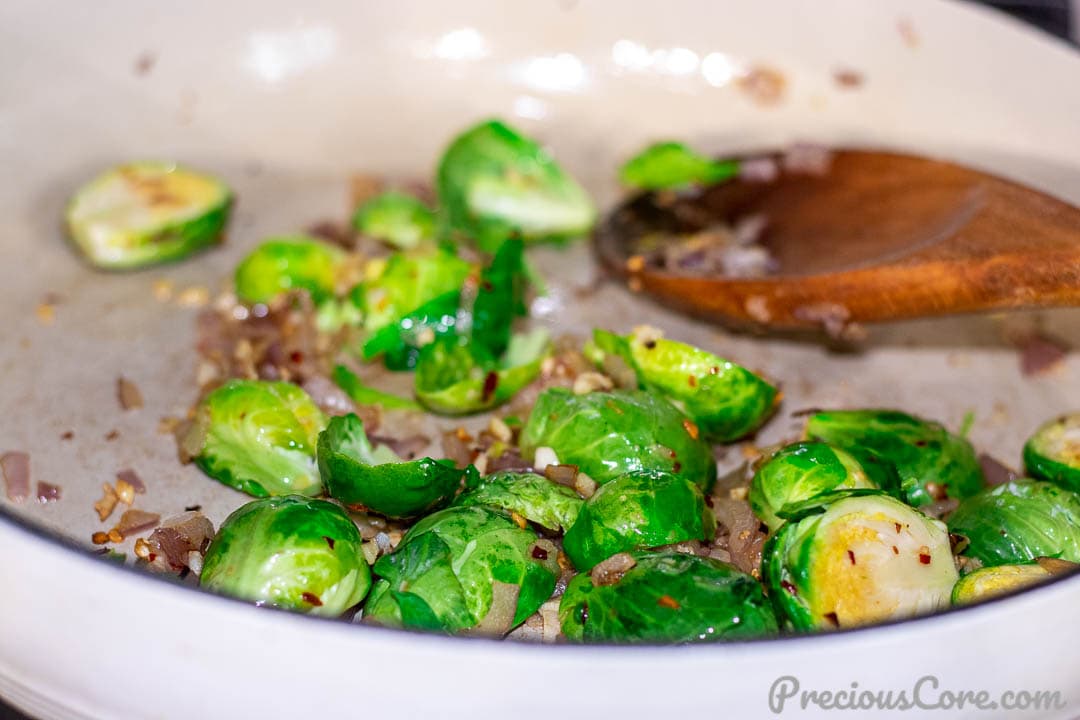 Brussel sprouts in pot