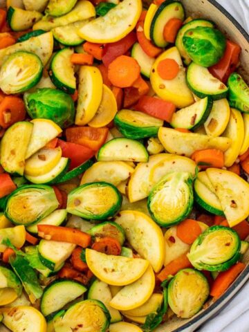 Sauteed vegetables in a braiser