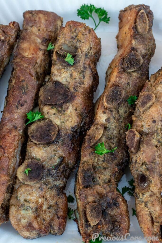 Baked Pork Ribs on Plate