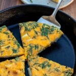 Slices of Potato Frittata in skillet