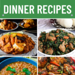 Collage of 4 African dinner recipes pictures