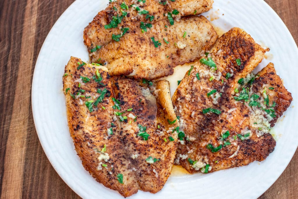 Landscape photo of lemon butter tilapia