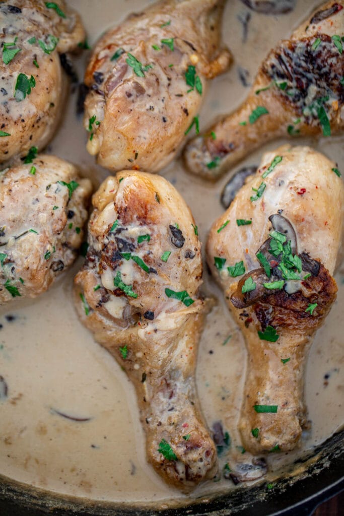 Close up of chicken drumsticks