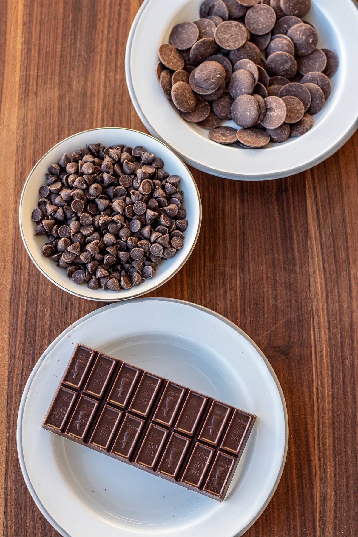 Different kinds of chocolate for strawberry covered chocolate