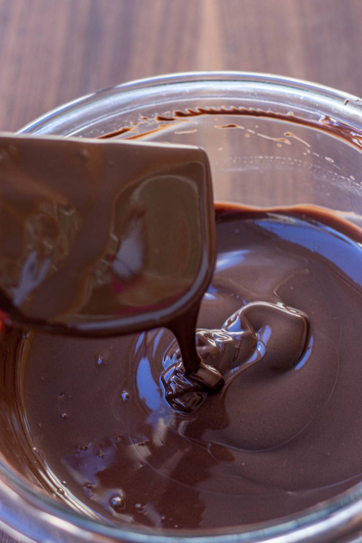 melted chocolate for chocolate dipped strawberries