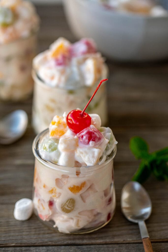 Ambrosia Salad in dessert cups