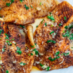 Picture of lemon butter fish including text