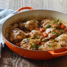 Chicken Tagine in a cast iron braiser