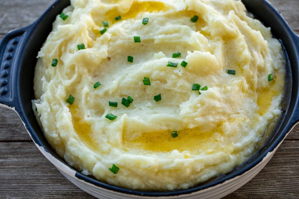 landscape picture of buttermilk mashed potatoes