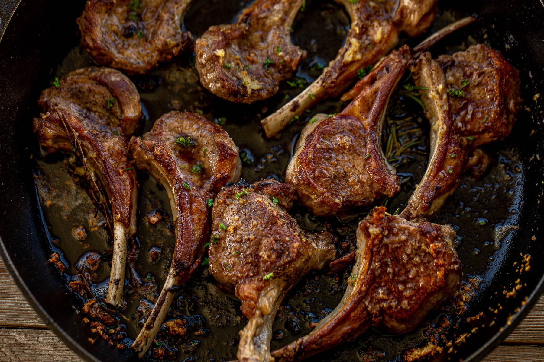 landscape photo of cooked lamb chops