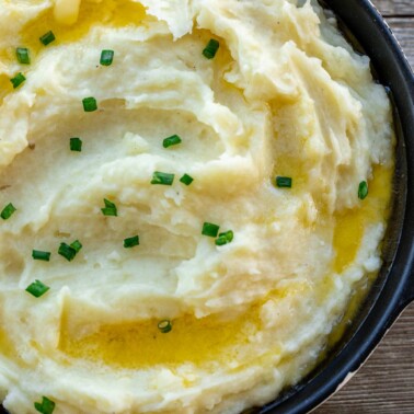 Buttermilk Mashed Potatoes topped with chopped green onions