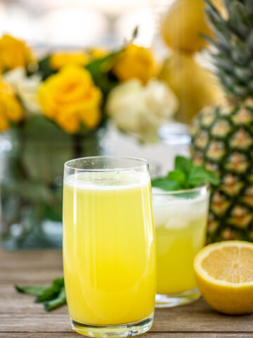 Tall Glass of Pineapple Lemonade