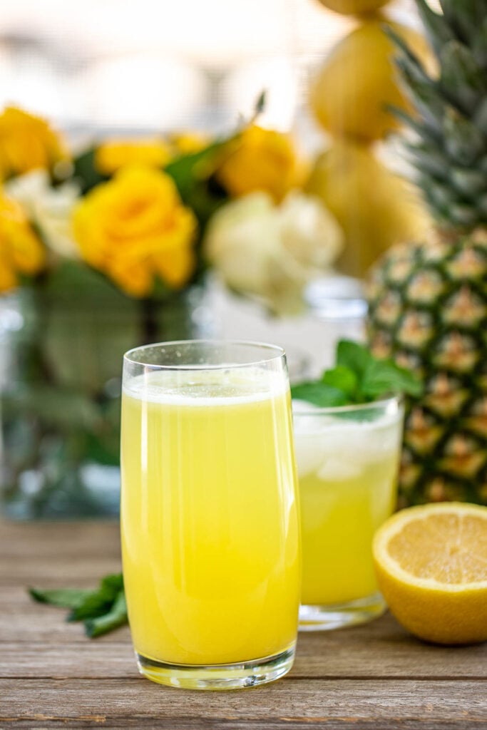 Tall Glass of Pineapple Lemonade