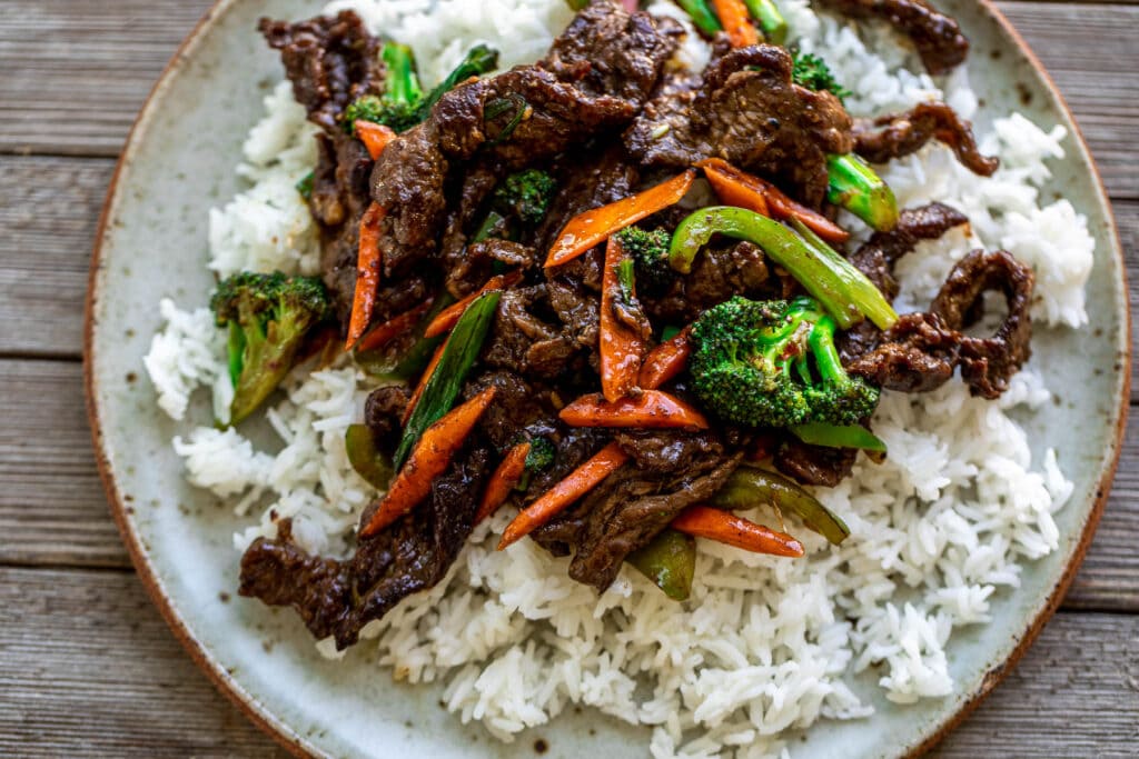 Beef Stir Fry over rice