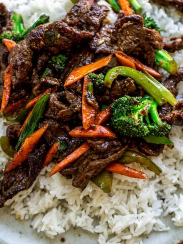 Square image of Beef and Vegetable Stir Fry.
