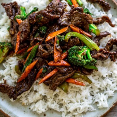 Square image of Beef and Vegetable Stir Fry.