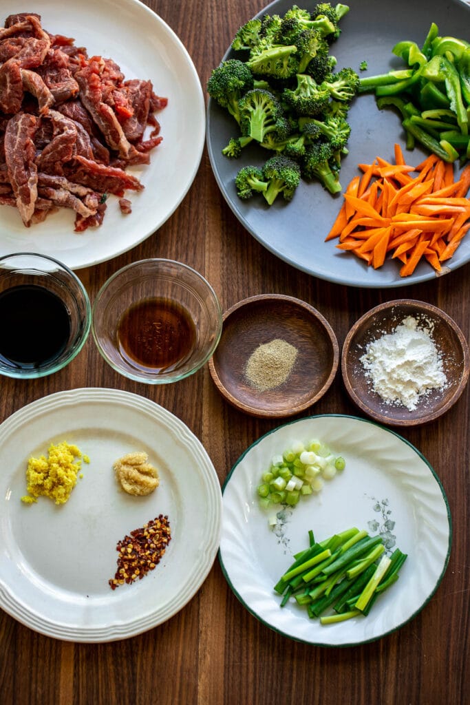 Beef and Vegetable Stir Fry Ingredients