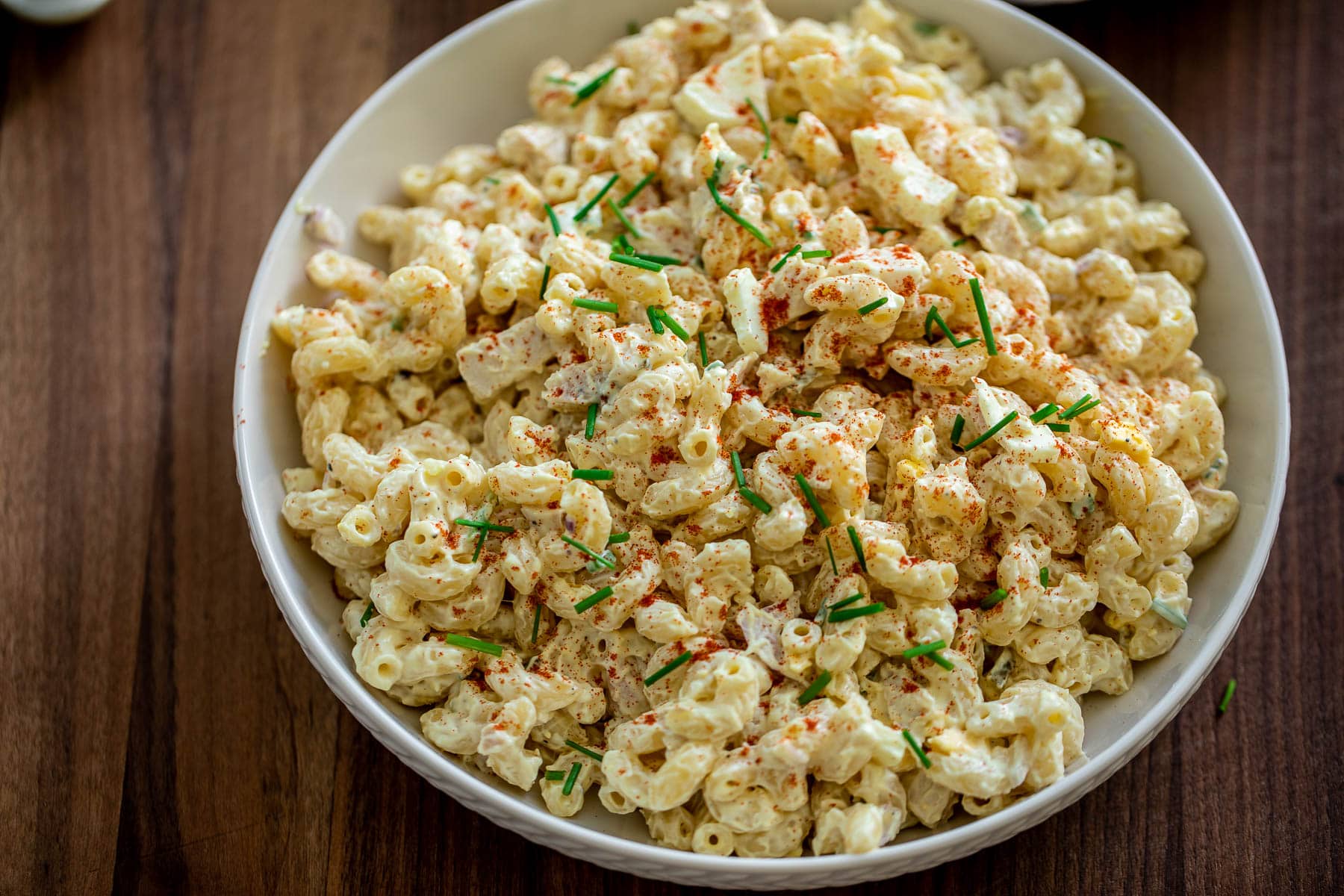 Landscape picture of macaroni salad