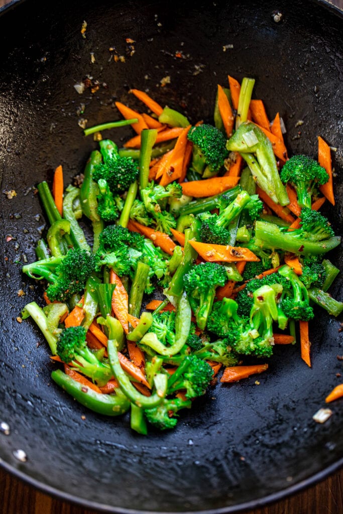 Stir Fried Vegetables in Wok