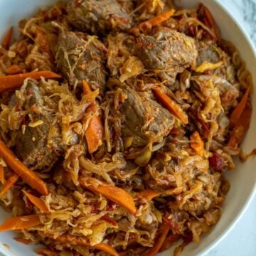 Bowl of Beef and Cabbage Stew