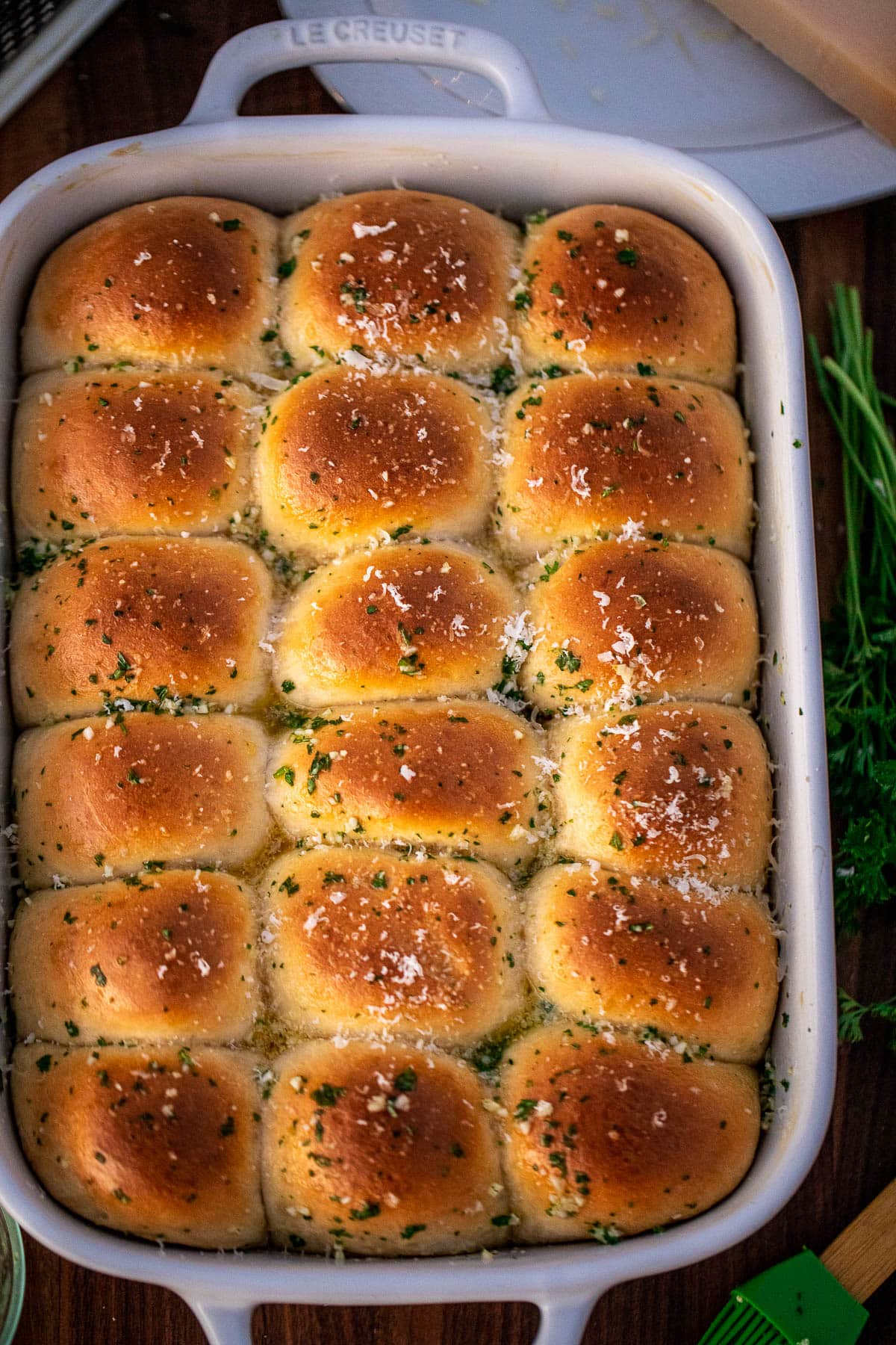 Garlic Butter rolls with grated parmesan.