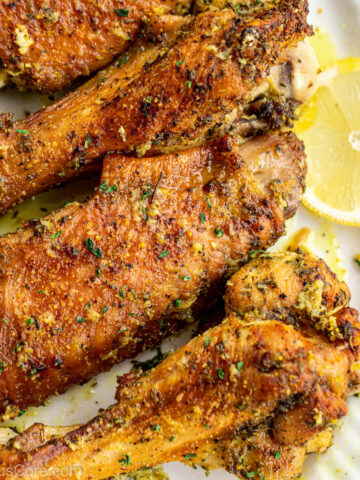 Square image of lemon pepper wings.