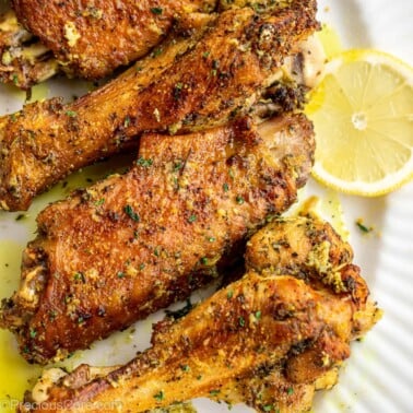 Square image of lemon pepper wings.