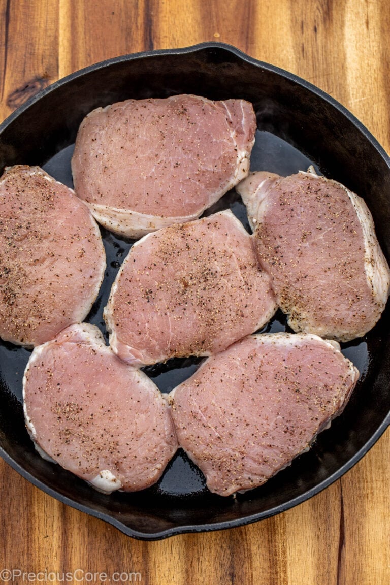 Pan Seared Boneless Pork Chops Precious Core