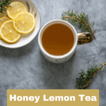 Honey lemon tea image with text.