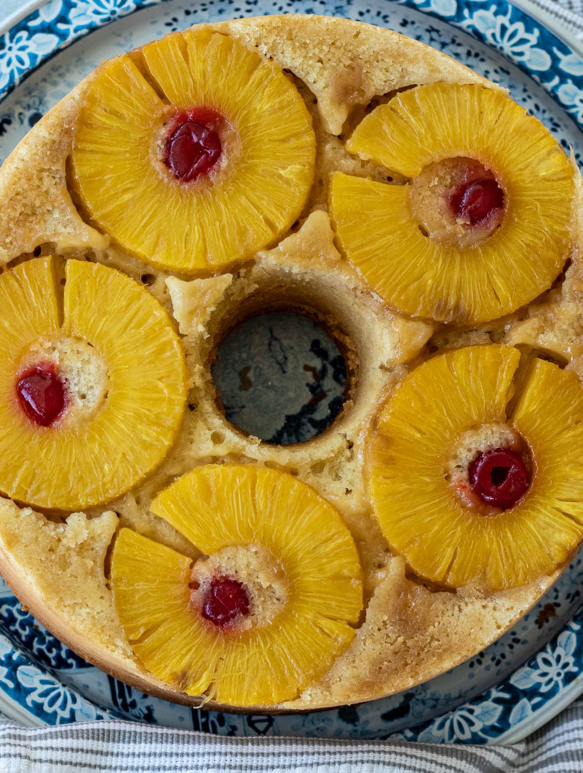 Round Pineapple Upside Down Pound Cake.