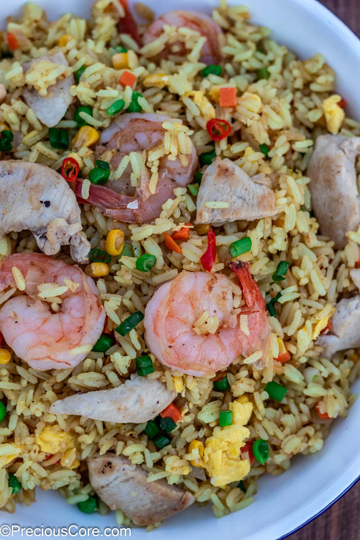 Close-up shot of fried rice.