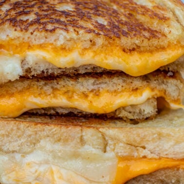 Sourdough grilled cheese sandwiches.