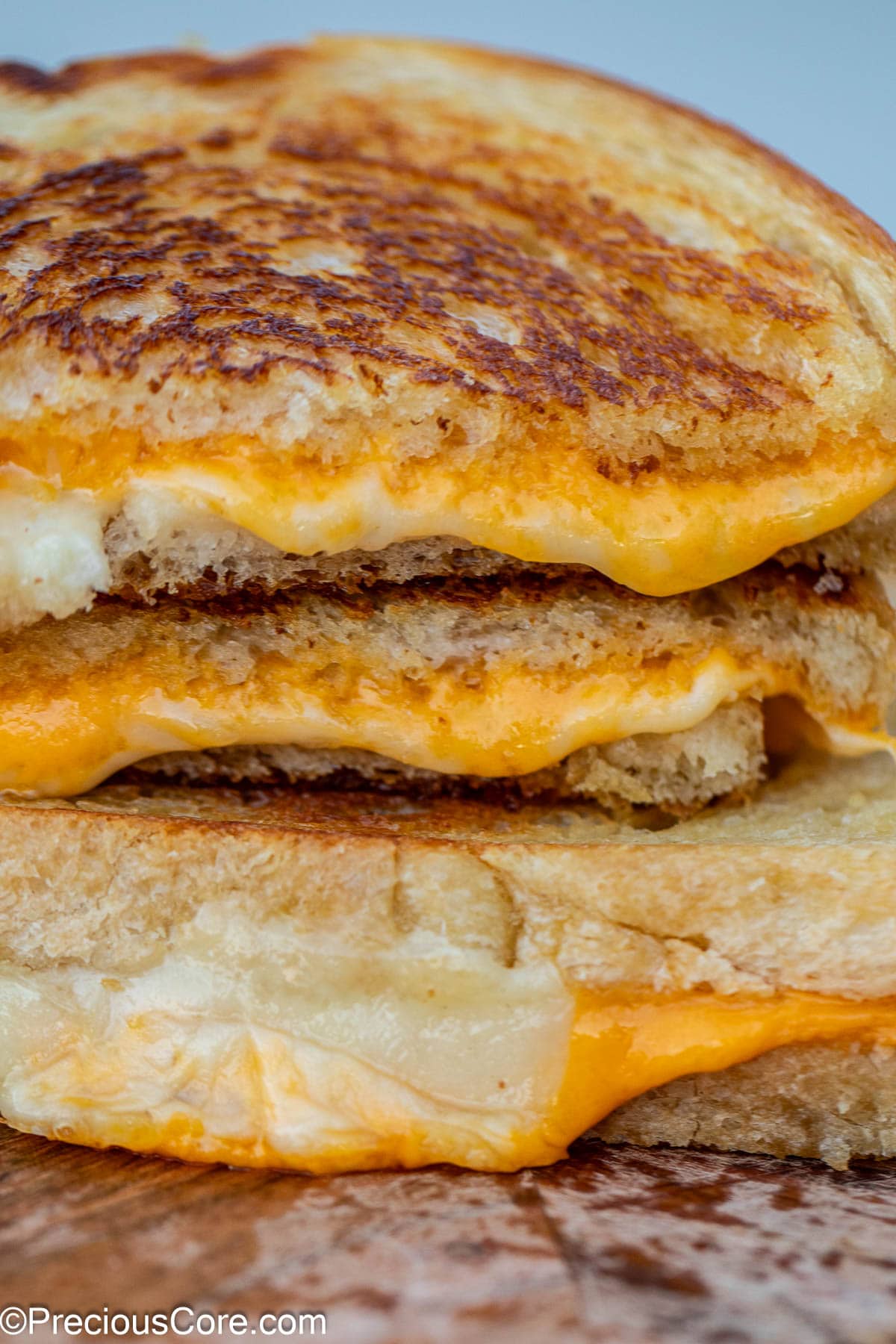 Sourdough grilled cheese bread slices.