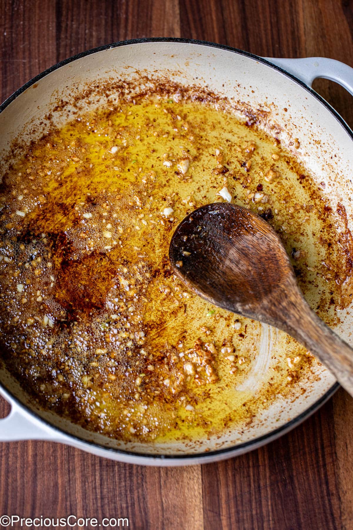 Minced garlic sautéed in melted butter.