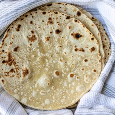 Shawarma bread on linen.