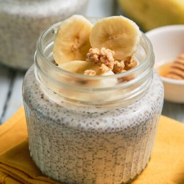 Square image of Banana Chia Pudding.