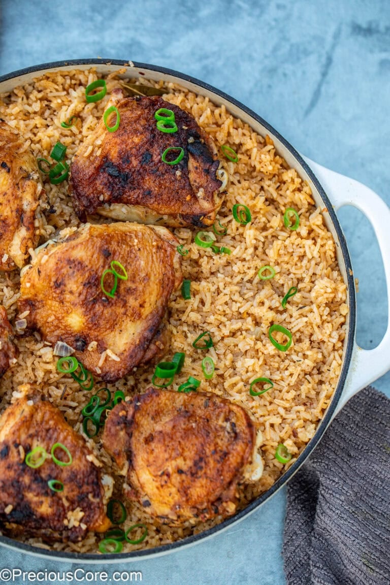 One Pot Chicken Thighs And Rice | Precious Core