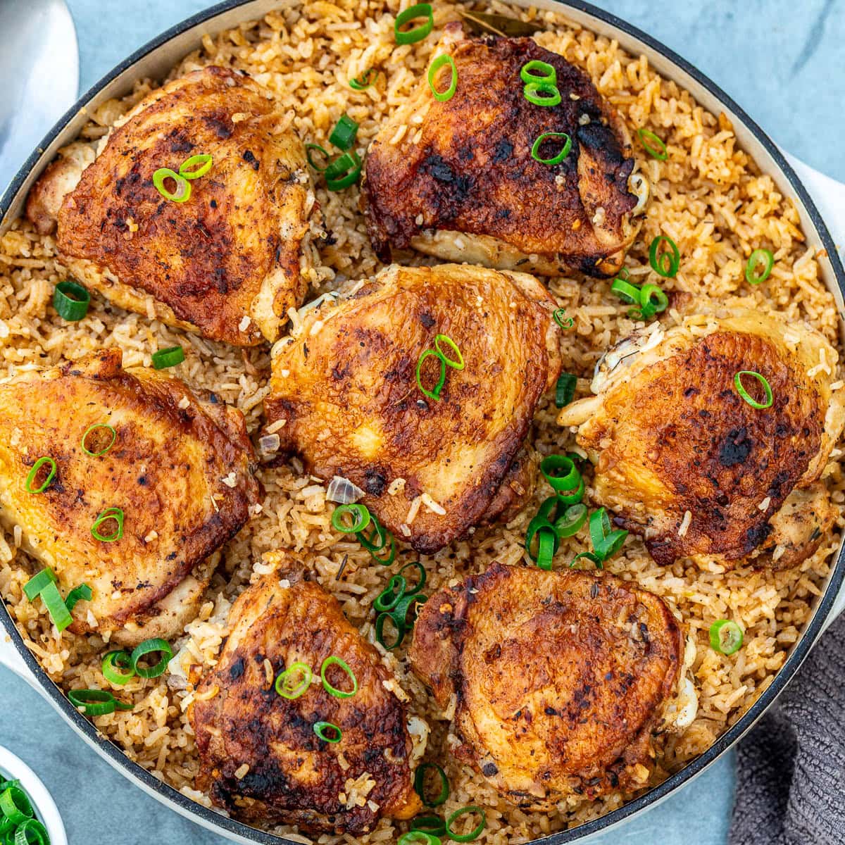 One Pot Chicken Thighs And Rice