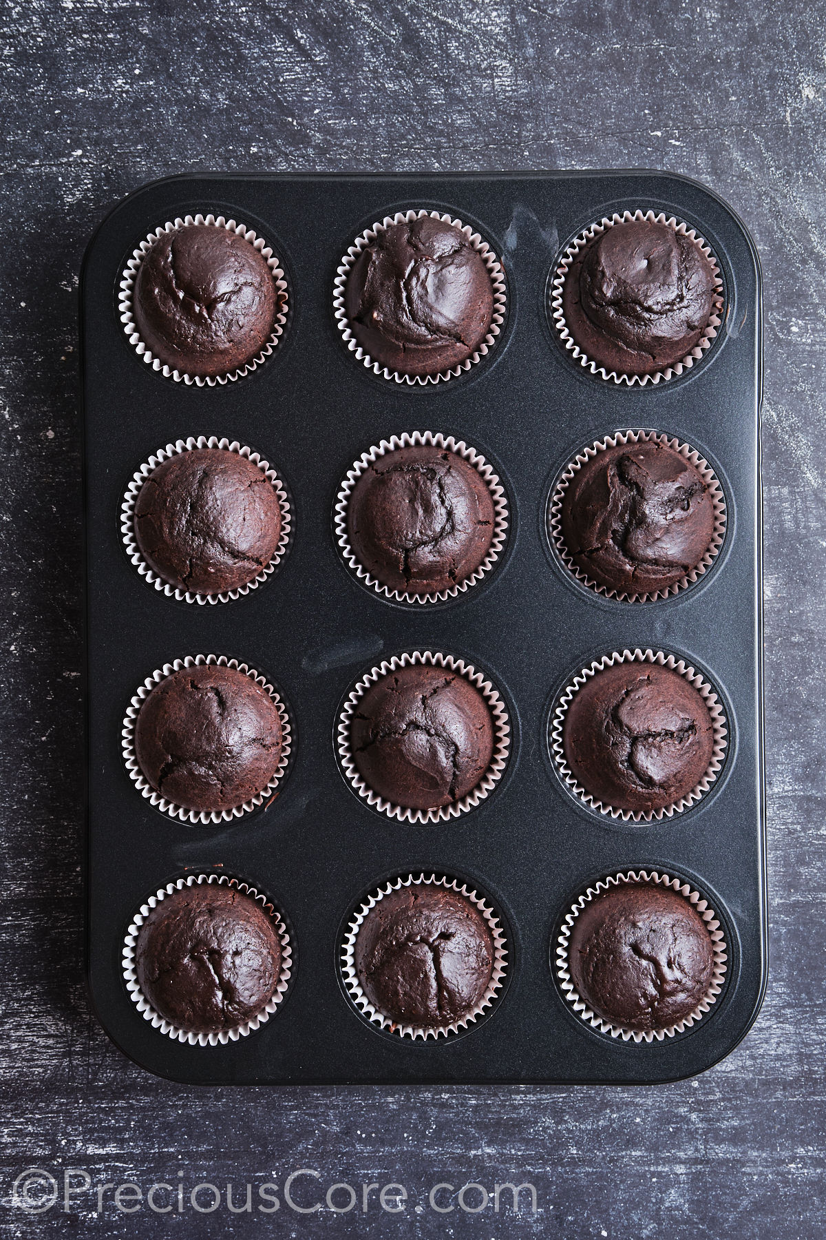 Freshly baked cupcakes.
