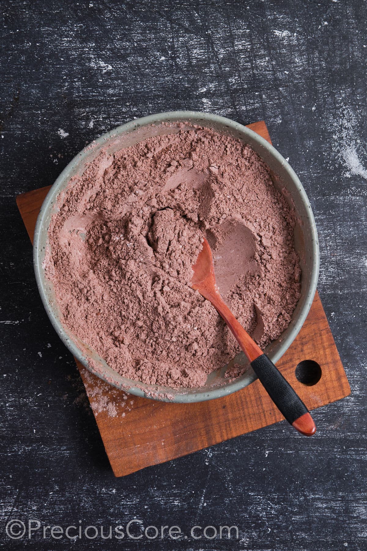 Whisked dry ingredients.