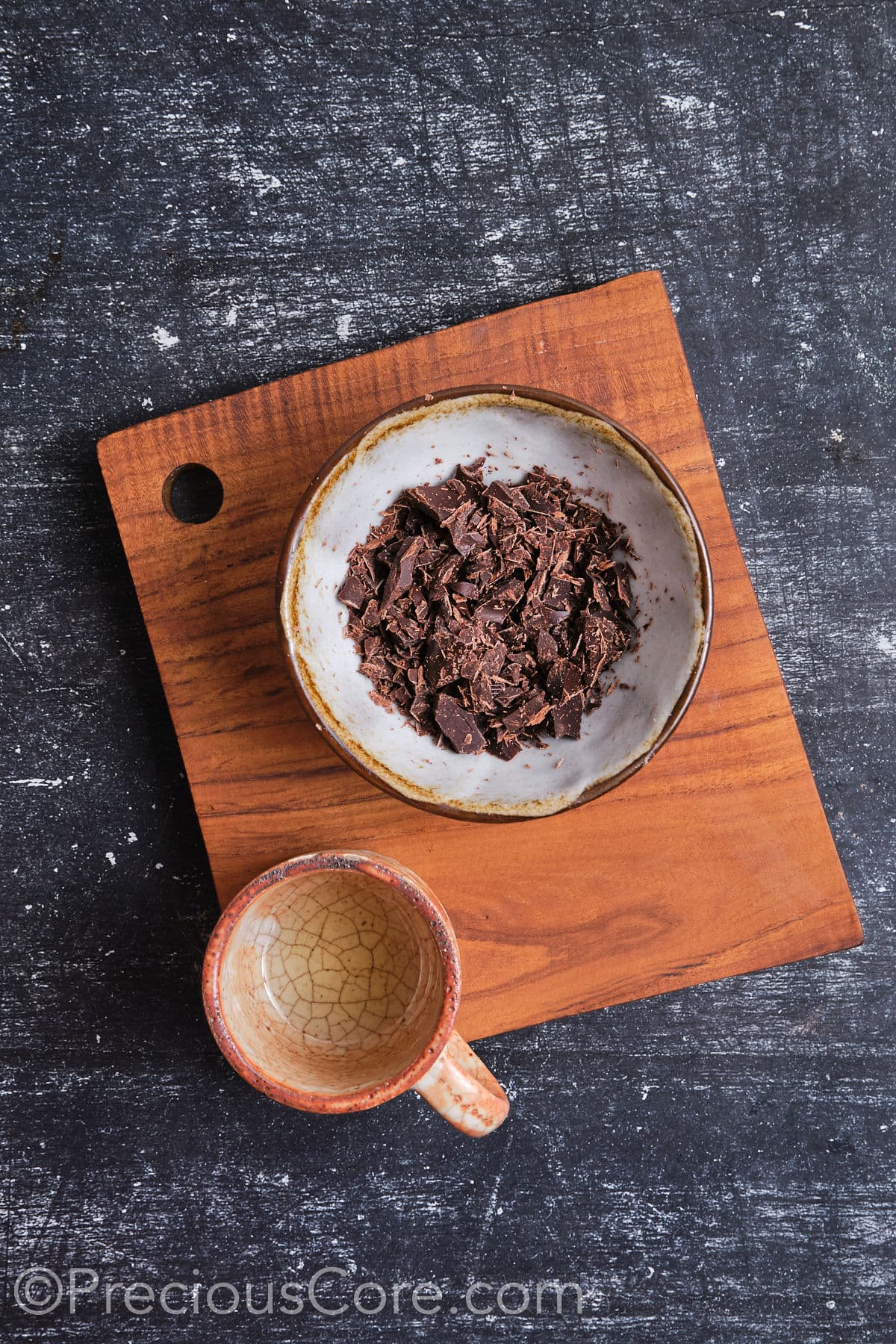 Chocolate to melt for frosting.